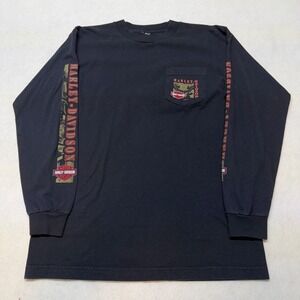 VTG Harley Davidson Shirt Rostraver PA Long Sleeve Engine Hit Mens Medium Y2K